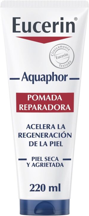 Eucerin Aquaphor Pomada Reparadora 220 ml – Crema Corporal Hidratante para Piel Seca y Agrietada