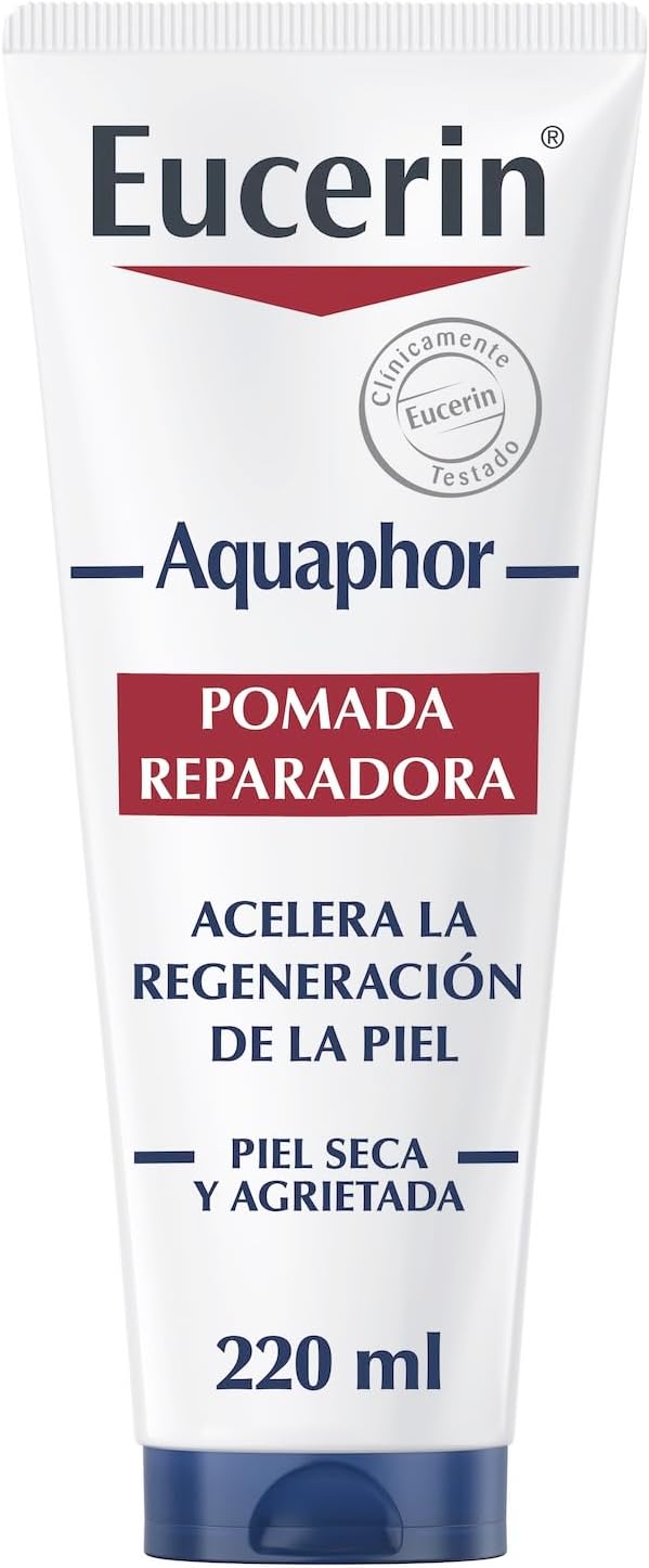 Eucerin Aquaphor Pomada Reparadora 220 ml – Crema Corporal Hidratante para Piel Seca y Agrietada