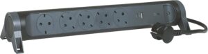 Legrand Regleta de enchufes con protección contra sobretensión, USB A+C, 5 tomas