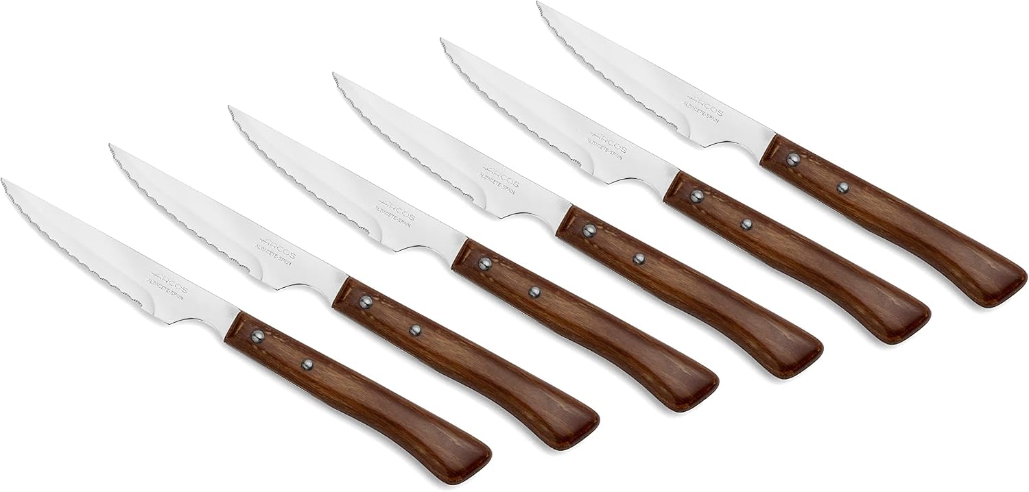 Arcos - Juego de Chuleteros con Mango de Madera 110 mm