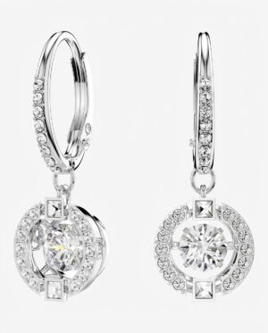 Swarovski Pendientes Sparkling Dance Talla Redonda Baño de Rodio