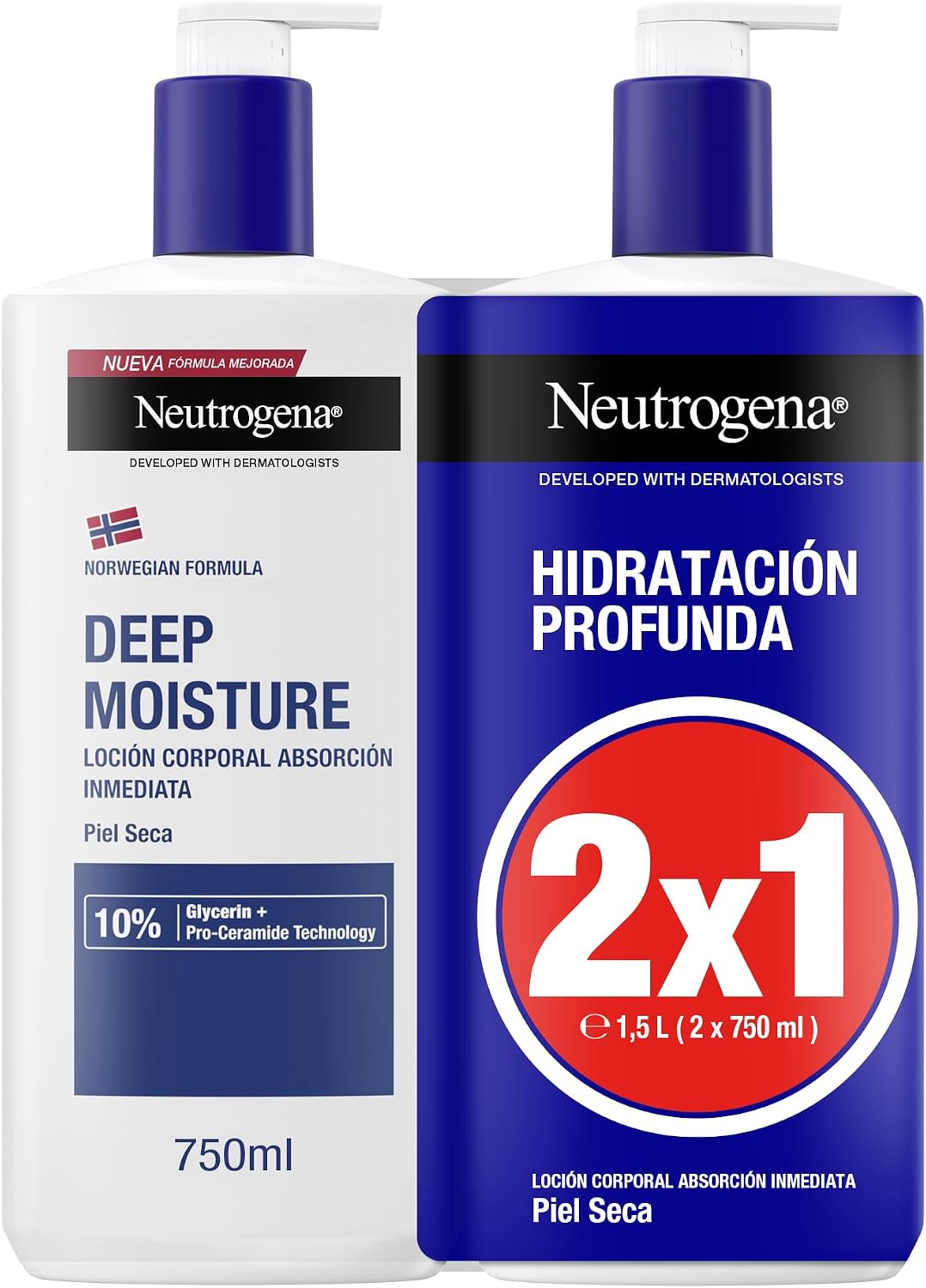 Neutrogena Fórmula Noruega Crema Hidratante 750 ml (Pack de 2)