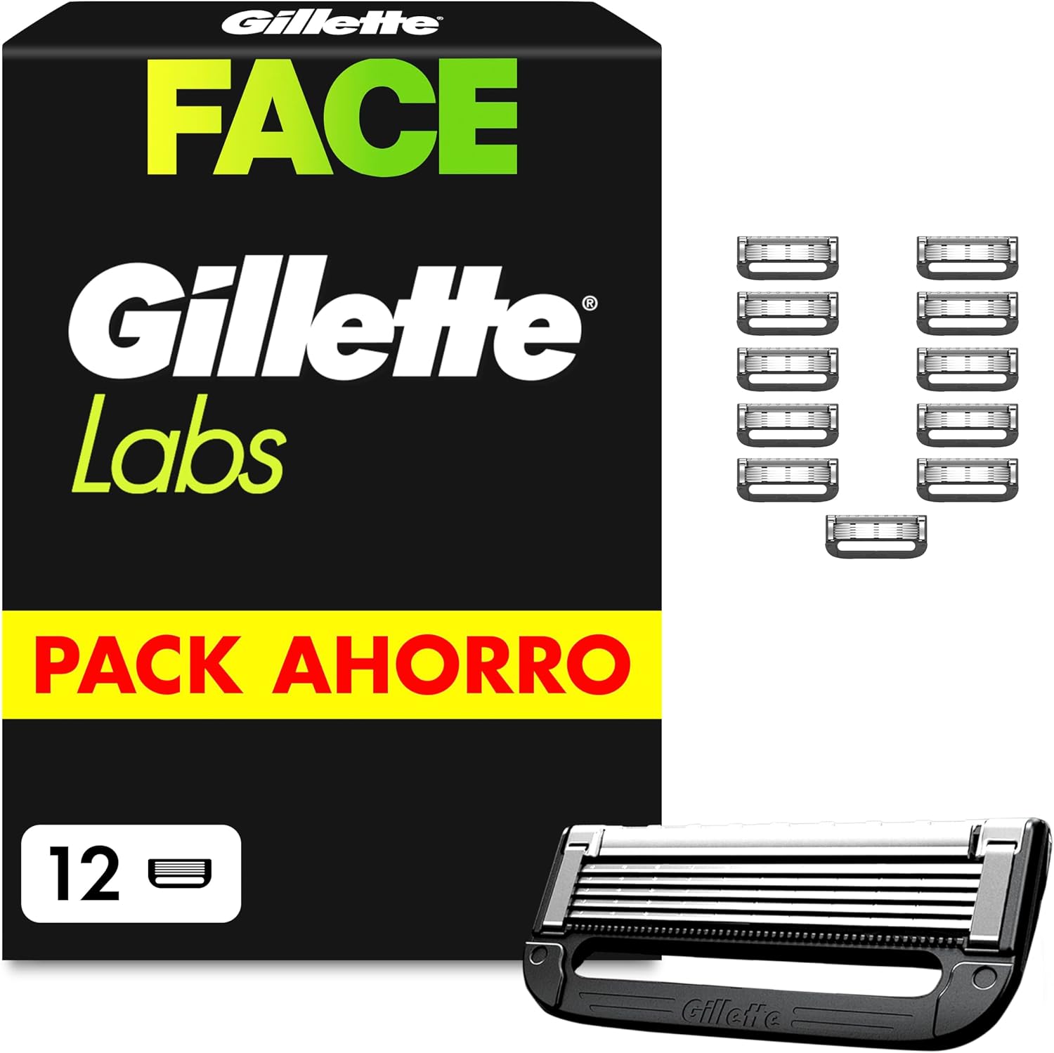 GilletteLabs Cuchillas de Afeitar, Pack de 12