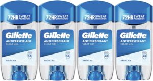 Gillette Clear Gel Artic Ice Antitranspirante y Desodorante Hombre 4x70ml