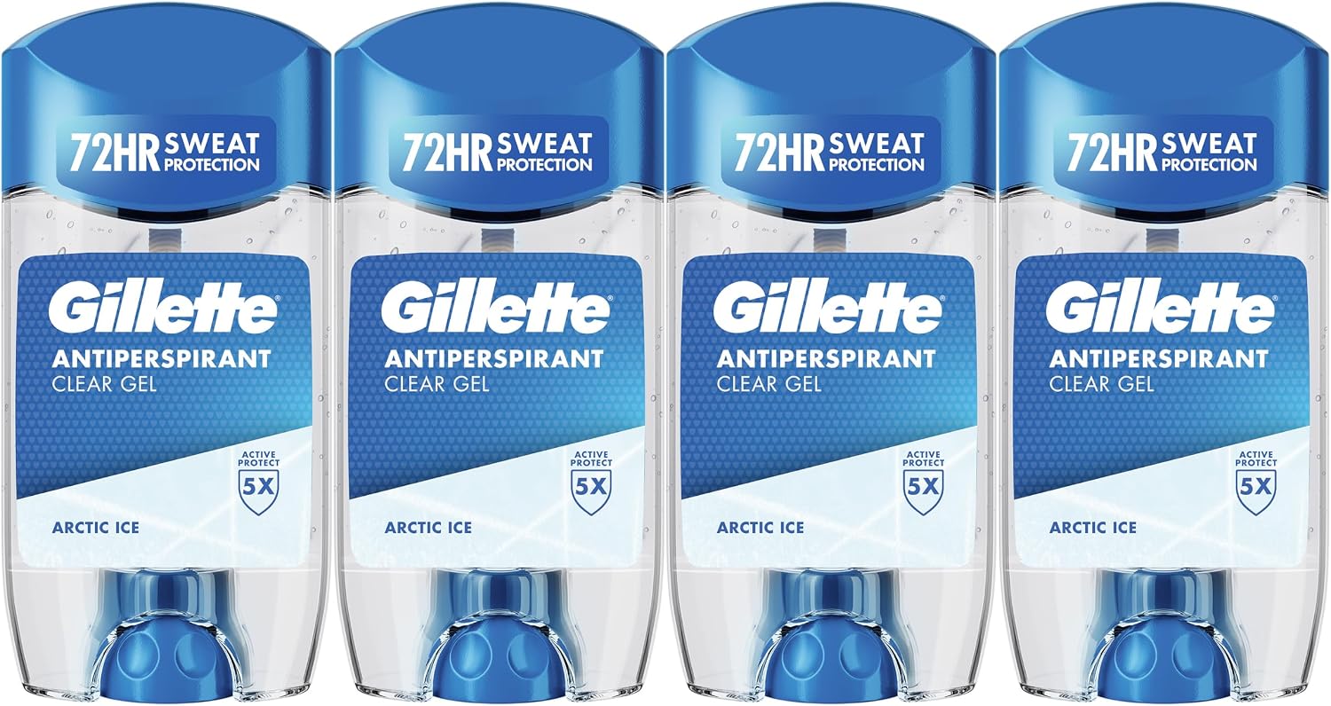 Gillette Clear Gel Artic Ice Antitranspirante y Desodorante Hombre 4x70ml