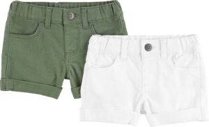 Simple Joys by Carter's Pantalones Cortos de Mezclilla Niña, Pack de 2