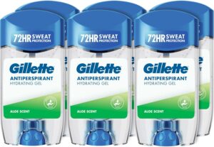 Gillette Clear Gel Aloe Antitranspirante y Desodorante Hombre, 6x70 ml
