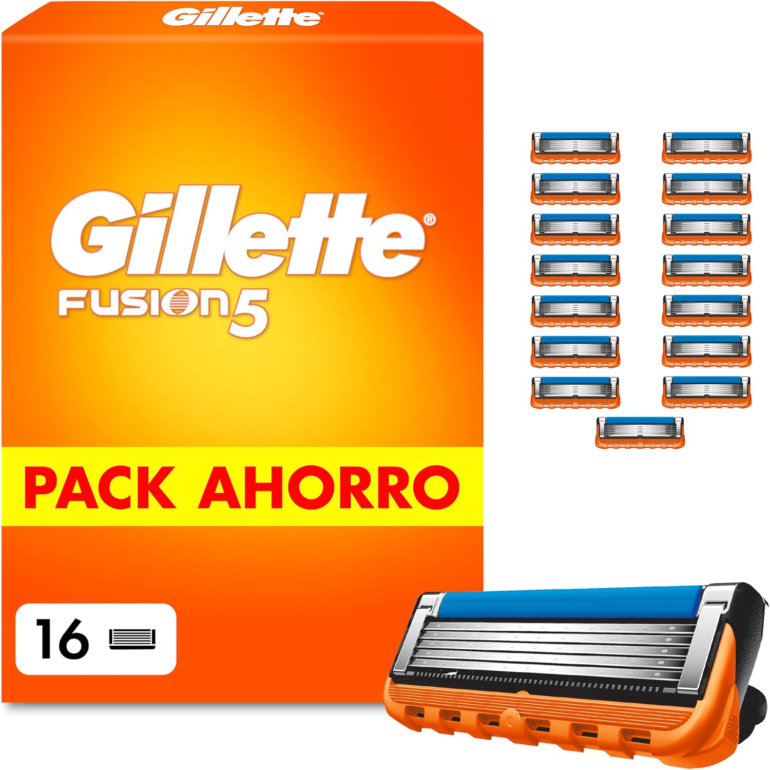 Gillette Fusion5 Cuchillas de Afeitar, Pack de 16