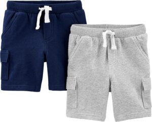 Simple Joys by Carter's Pantalones Cortos de Punto Bebé Niño, Pack de 2