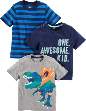 Simple Joys by Carter's Camisas de Manga Corta Nino, pack de 3