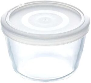 PYREX Cook & Freeze Recipiente redondo de vidrio con tapa, 0,6 l