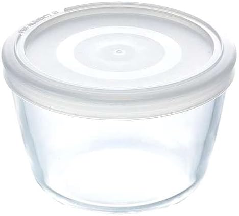 PYREX Cook & Freeze Recipiente redondo de vidrio con tapa, 0,6 l