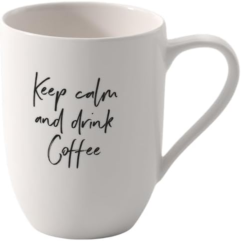 Villeroy & Boch Statement Taza Grande con Asa, Keep calm and drink coffee, 280 ml