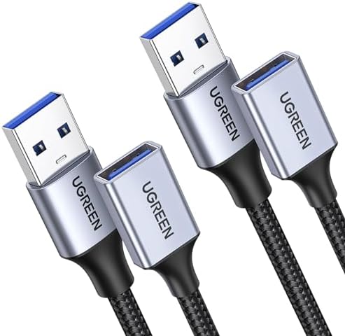 UGREEN Cable Alargador USB 3.0 Macho a Hembra 5 Gbps, 1 m, pack de 2