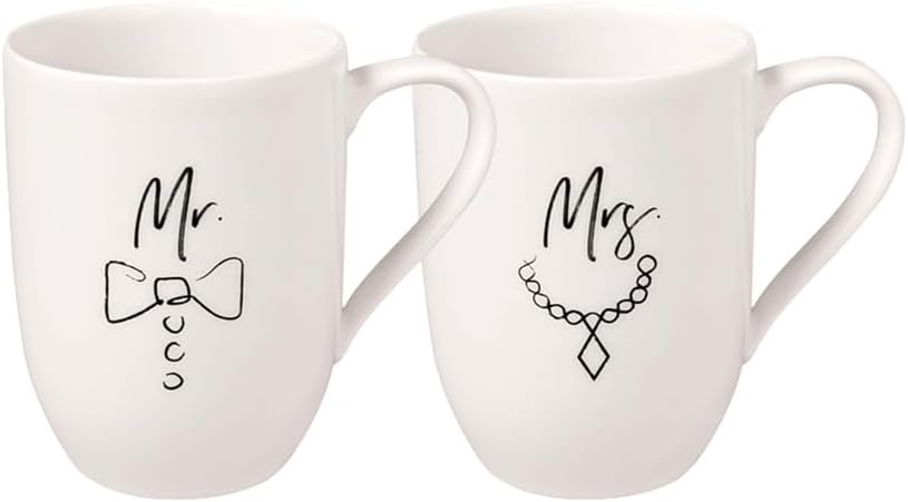 Villeroy & Boch Statement Set de Tazas Mr and Mrs, 2 Unidades 280 ml