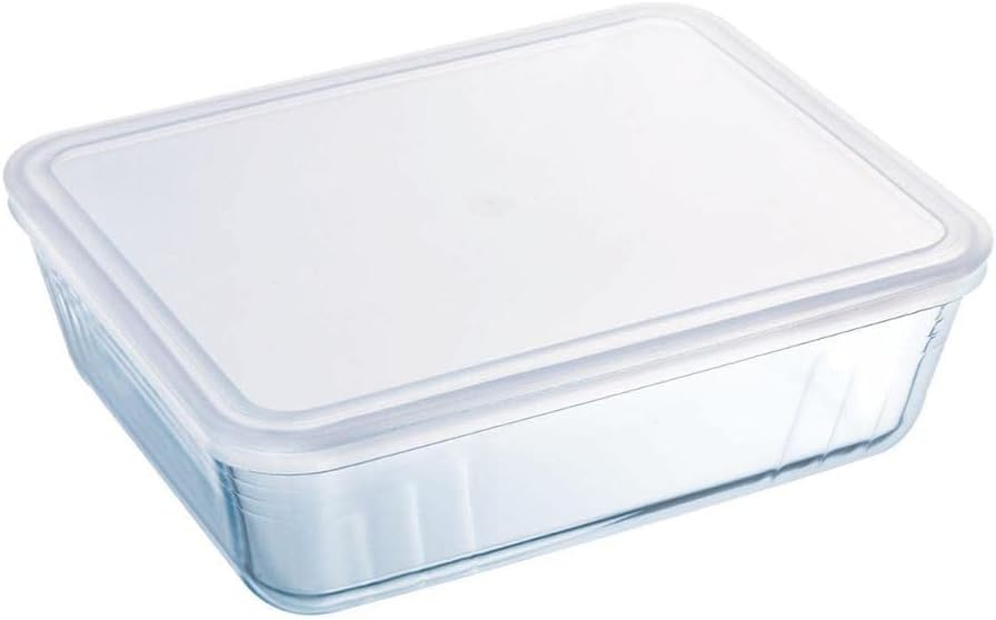 Pyrex Cook & Freeze recipiente de vidrio con tapa, 4,2 L, rectangular