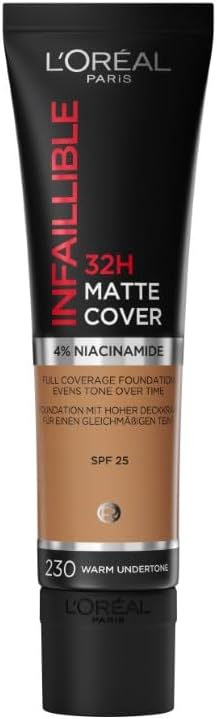 L'Oréal Paris Infaillible 32H Matte Cover Base de Maquillaje Mate de Alta Cobertura, 30 ml