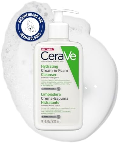 CeraVe Gel Limpiador Crema-Espuma Hidratante, 236 ml