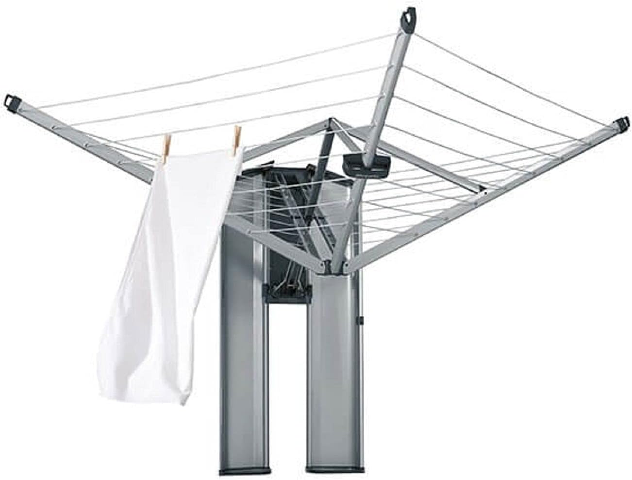 Brabantia WallFix tendedero de pared con caja, 24 m, Metallic Grey