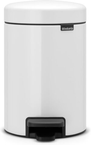 Brabantia NewIcon cubo de basura con pedal 3 L, blanco