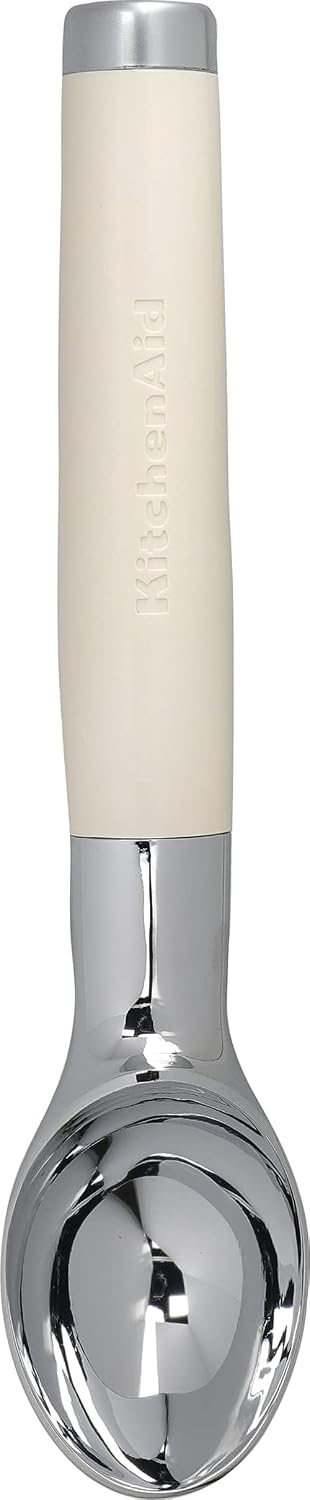 KitchenAid cuchara para helado de zinc apta para lavavajillas, crema de almendras