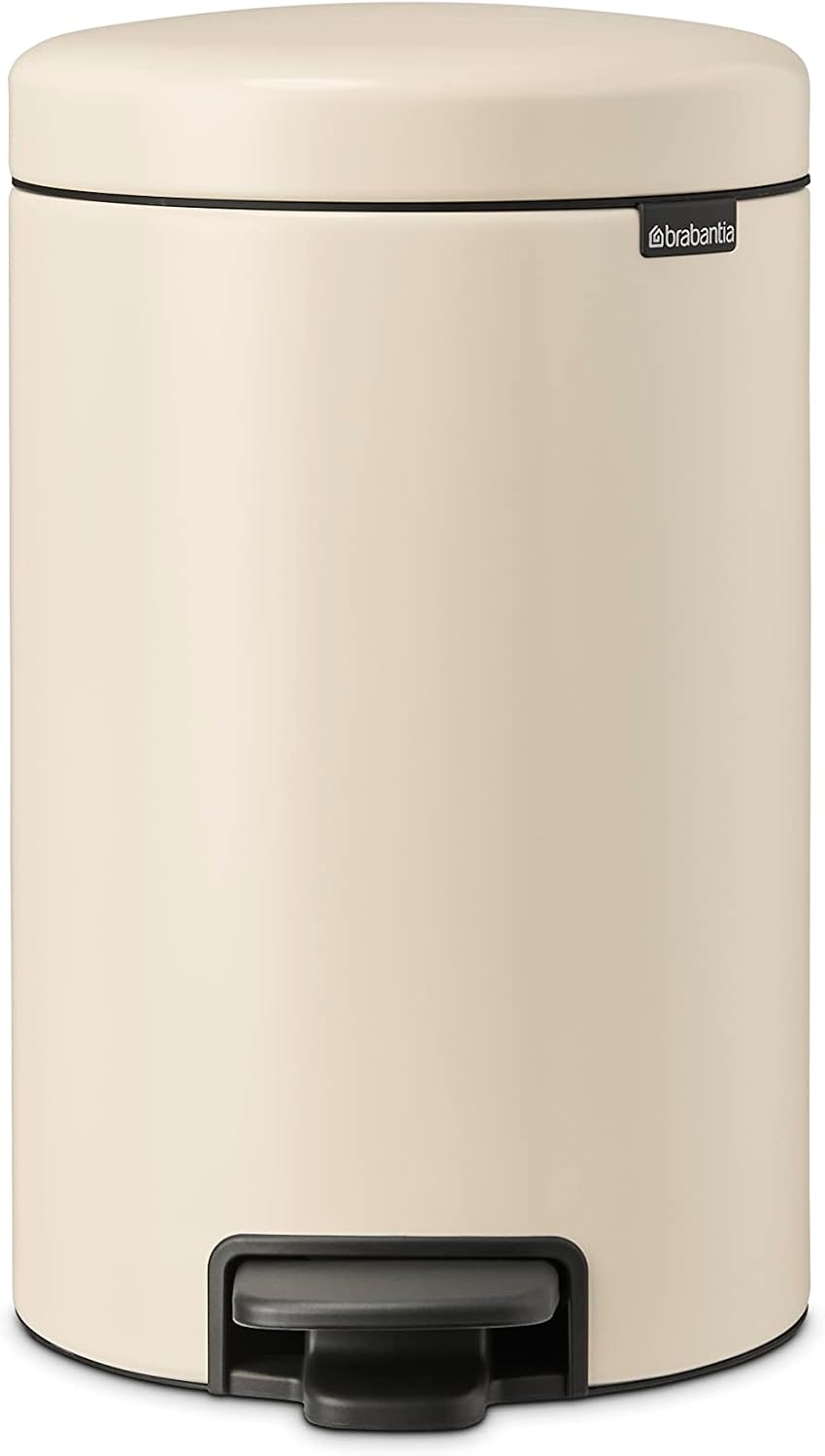 Brabantia NewIcon Cubo de basura con pedal 3 L, Soft Beige