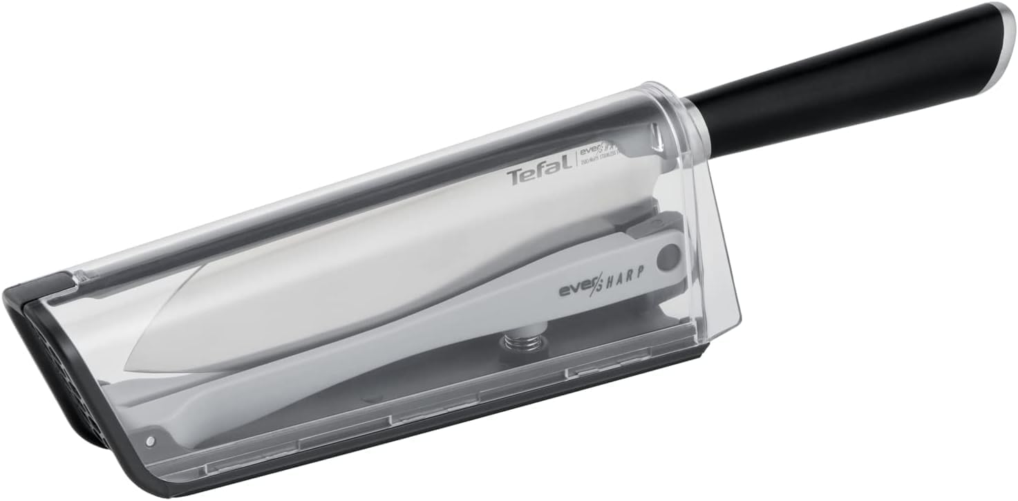 Tefal Ever Sharp cuchillo Santoku de 16,5 cm con afilador integrado en la funda