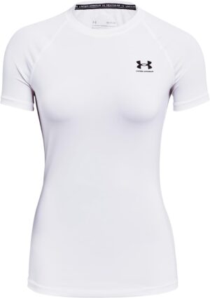 Under Armour HeatGear Authentics camiseta de compresión de manga corta, blanco y negro