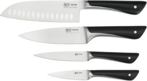 Tefal Jamie Oliver juego de 4 cuchillos: Santoku, Chef, Universal y pelador