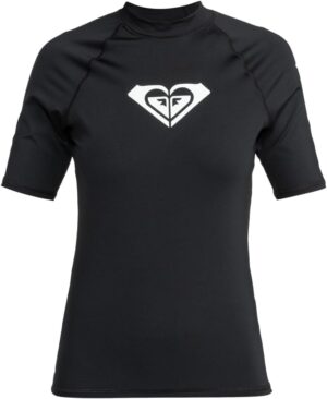 Roxy Whole Hearted licra de manga corta para mujer, negro