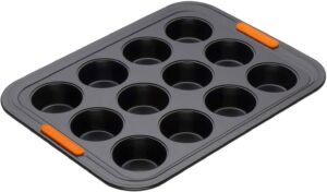 Le Creuset Molde antiadherente de 12 mini cupcakes, antracita y naranja