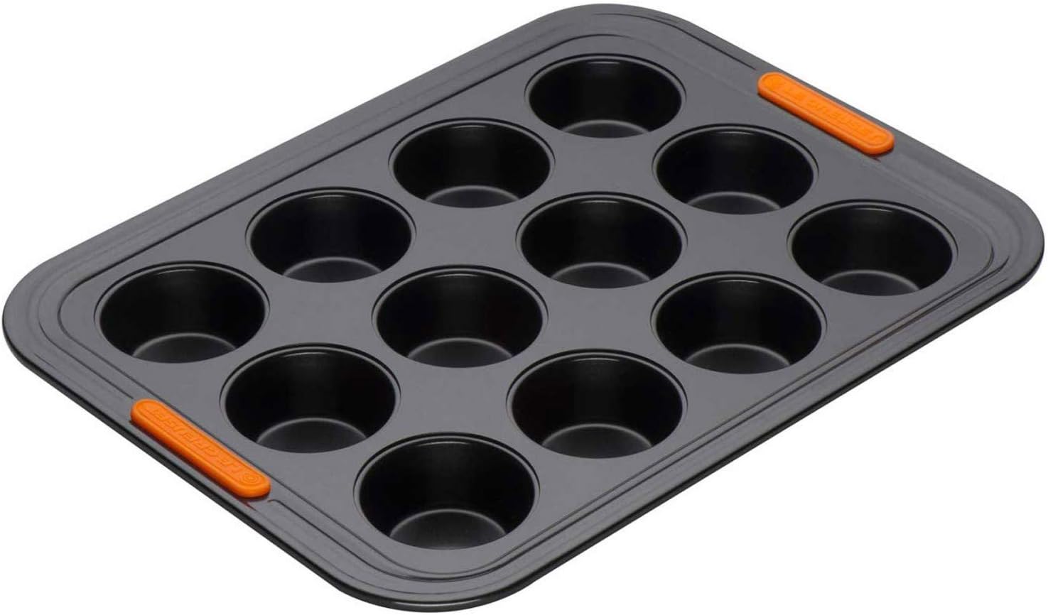 Le Creuset Molde antiadherente de 12 mini cupcakes, antracita y naranja