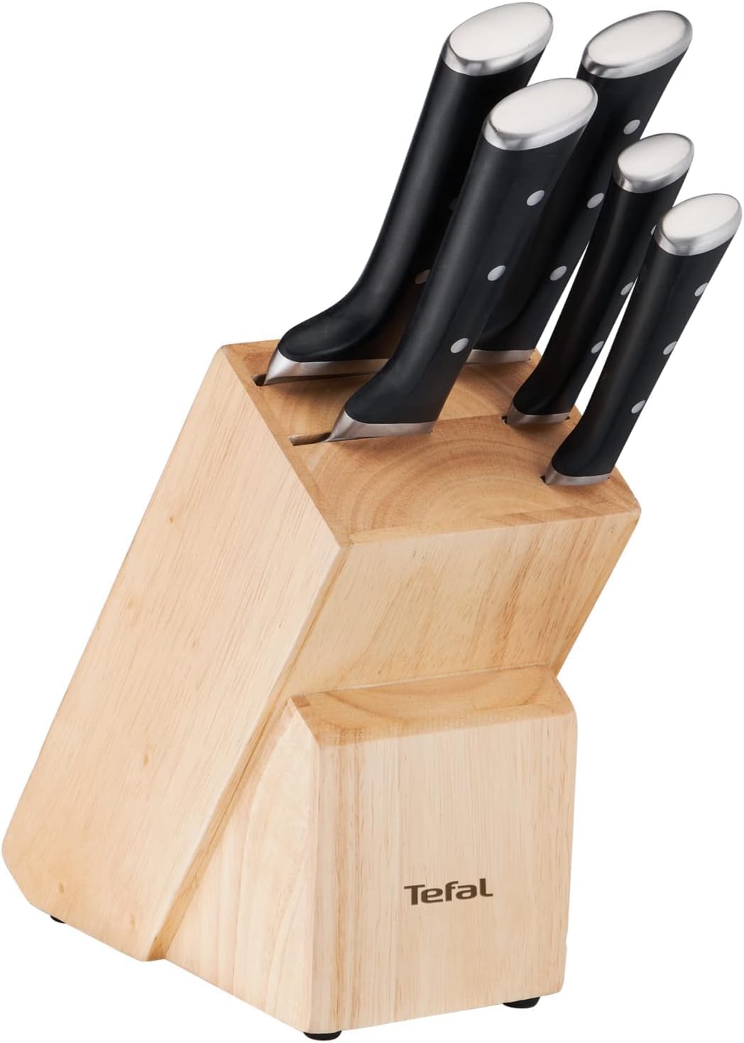 Tefal Ice Force Bloque de Madera con 5 Cuchillos de Acero Inoxidable