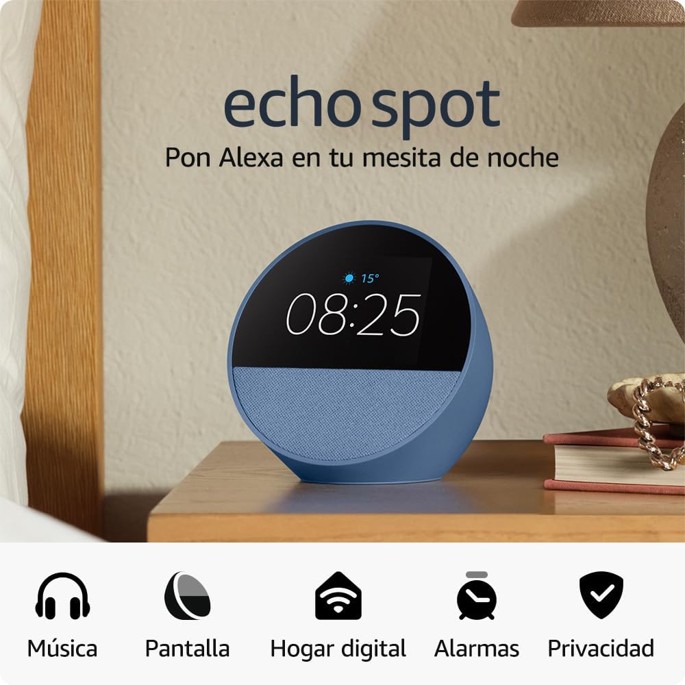 Amazon Echo Spot (última generación) Despertador Inteligente con Alexa, azul