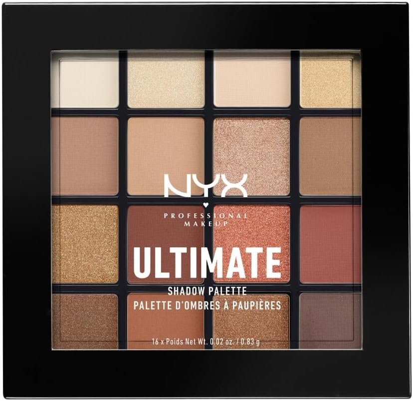 NYX Professional Makeup Ultimate Shadow Palette, 16 sombras Warm Neutrals