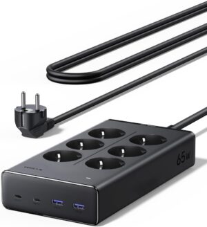 UGREEN Regleta 10 en 1 con 6 Tomas, 2 USB-C y 2 USB-A, 65 W, 1,6 m