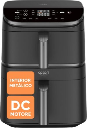Cosori Freidora de Aire Turbo Tower de 10,8 L con Doble Cesta Vertical