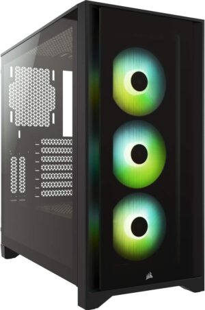 Corsair 4000X RGB Caja de PC con Cristal Templado, negra
