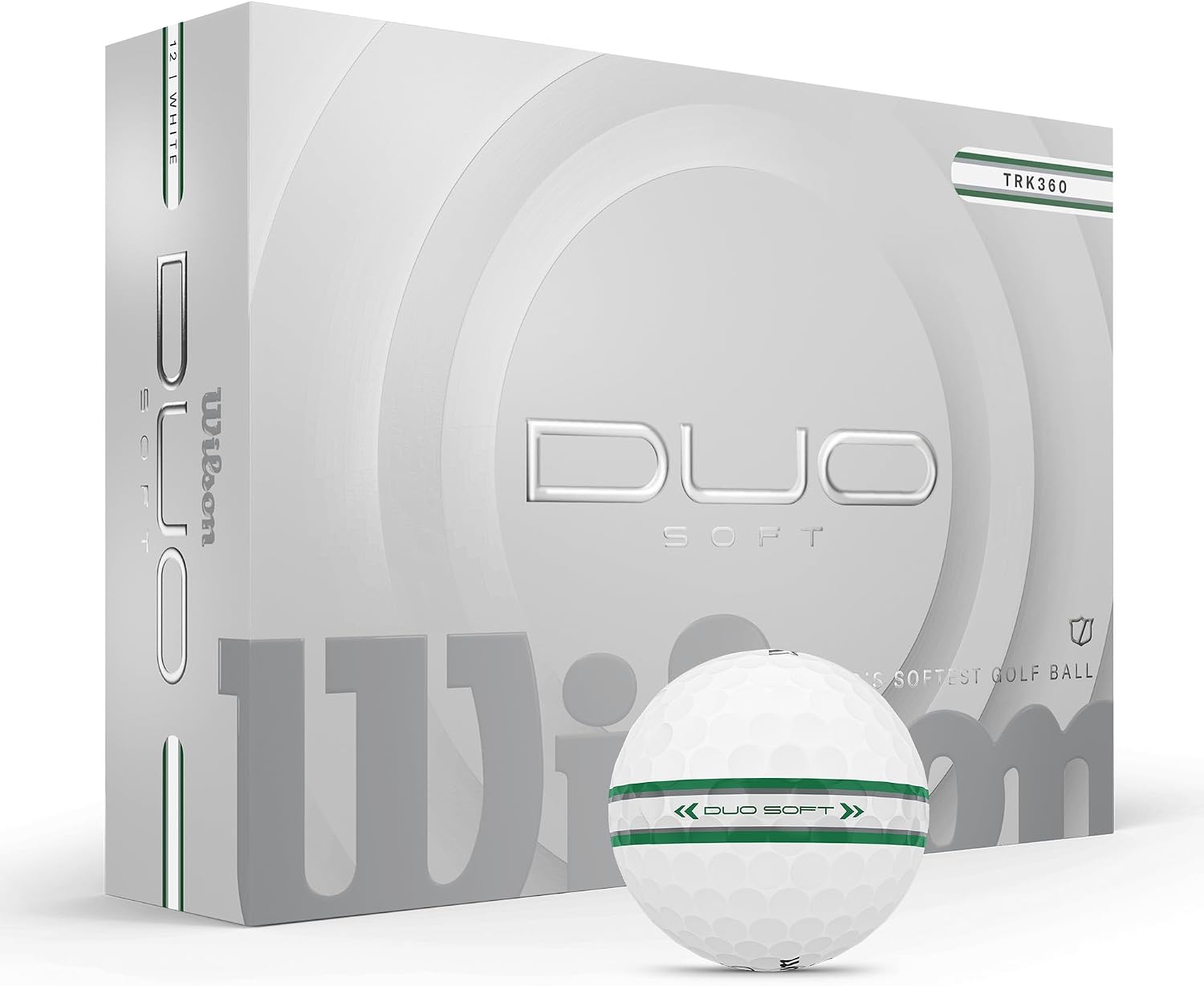 Wilson Duo Soft TRK360 Bolas de Golf, verde y plateado