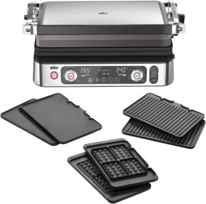 Braun MultiGrill 9 CG 9167 Plancha Eléctrica con Placas Planas, Parrilla y Gofres