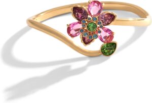 Swarovski Brazalete Idyllia Flor, acabado dorado