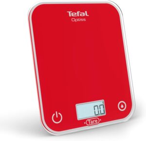 Tefal Optiss Báscula Electrónica de Cocina 5 kg, roja