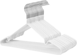 SONGMICS perchas de metal antideslizantes, 20 unidades, blancas