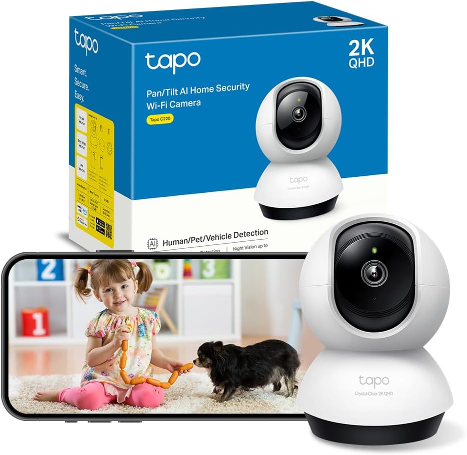Tapo C220 Cámara de Vigilancia WiFi Interior 360º 2K QHD