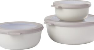 Mepal Multi Bowl Cirqula Redondo, set de 3 cajas para alimentos con tapa