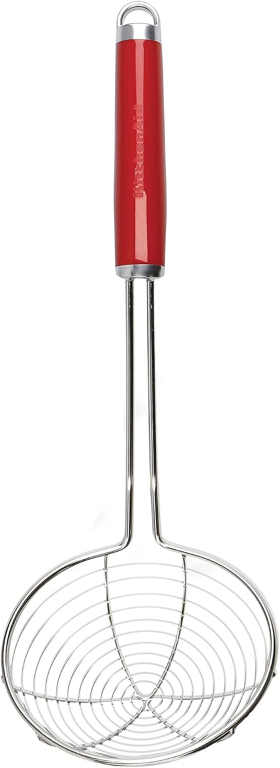 KitchenAid Espumadera Colador de Araña de Acero Inoxidable, rojo
