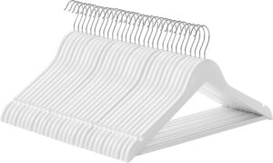SONGMICS perchas de madera maciza, juego de 30, antideslizantes