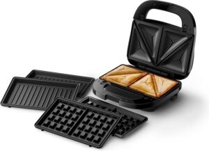 Philips 5000 Sandwichera Grill 3 en 1 de 750 W con placas antiadherentes