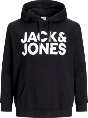 JACK & JONES Plus Sudadera con capucha JJECORP con logotipo, negro