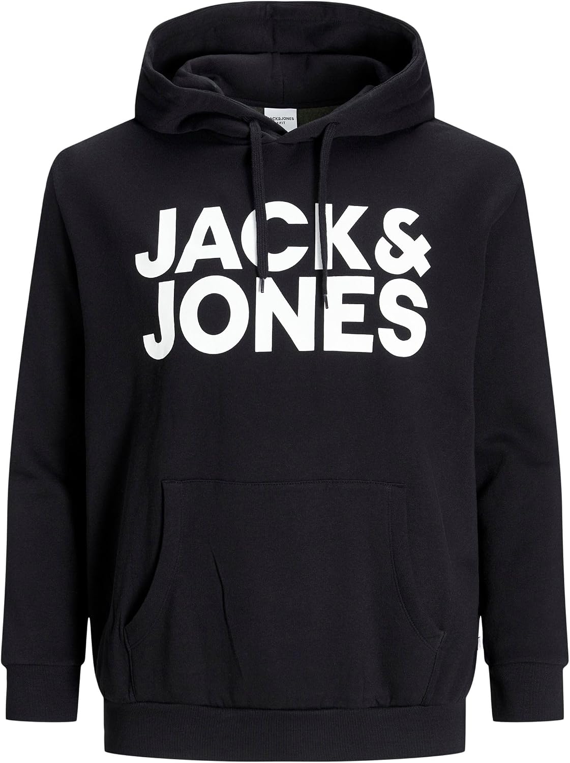 JACK & JONES Plus Sudadera con capucha JJECORP con logotipo, negro